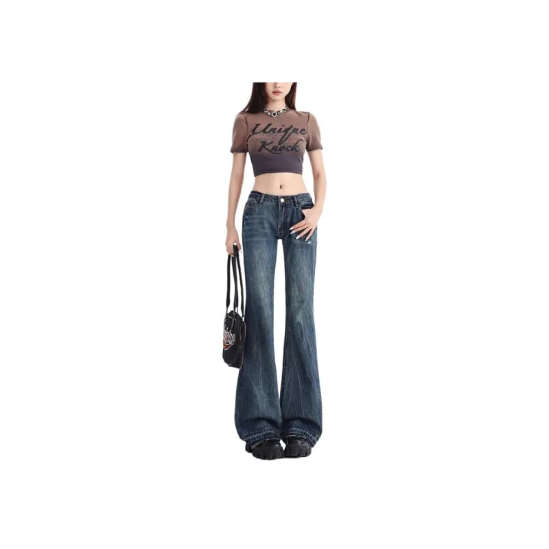 YINLEI Jeans Women's Nostalgic Blue-0