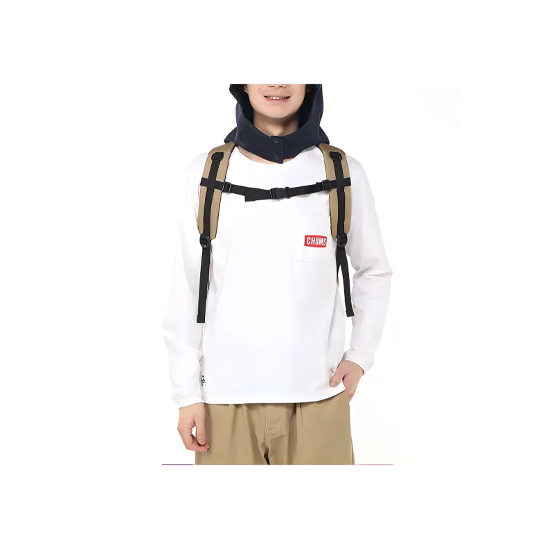 CHUMS Cotton Backpack Unisex Brown & Marine Blue-3