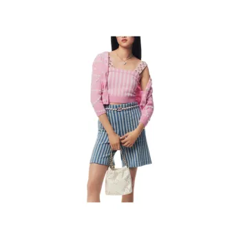 CHANEL 25P Knitwear Women's Light Pink Red White