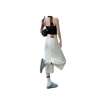 Wen Shan Denim Shorts Women's Ecru Capri Pants