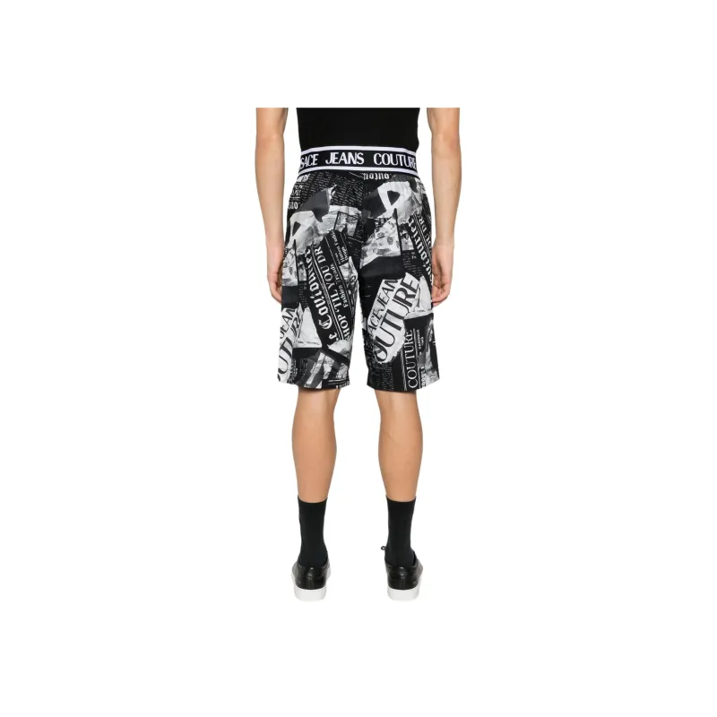 VERSACE JEANS COUTURE Magazine Printed Knee Length Shorts-3