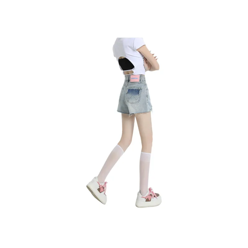 Wen Shan Denim Shorts Women's Light Blue-1