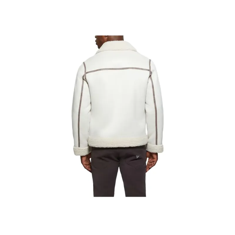 GUESS Jackets Coats Men's White-1
