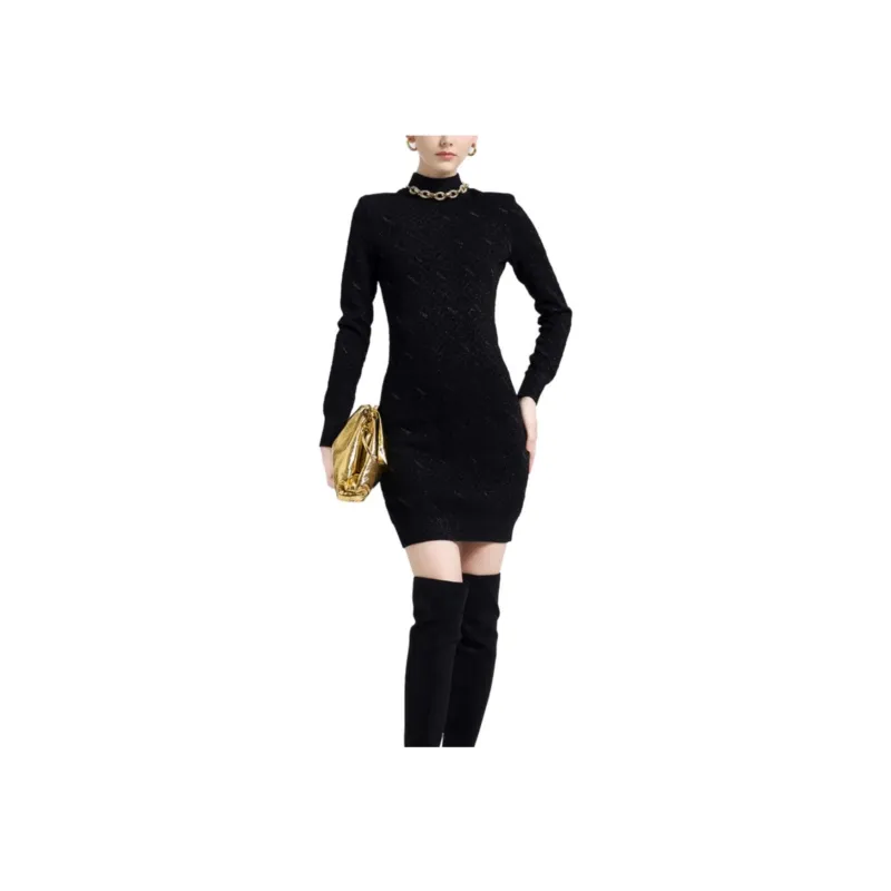 BESIONIA FW23 Long Sleeved Dresses Women's Black-2