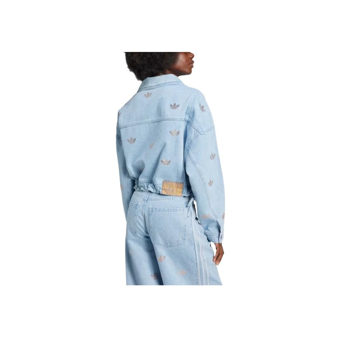 Adidas Originals Denim Rhinestone Jacket - POIZON
