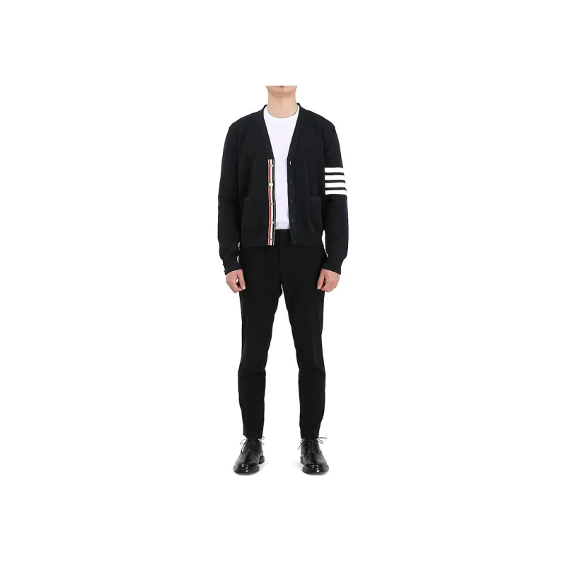 THOM BROWNE 4 Bar V Neck Cardigan-3