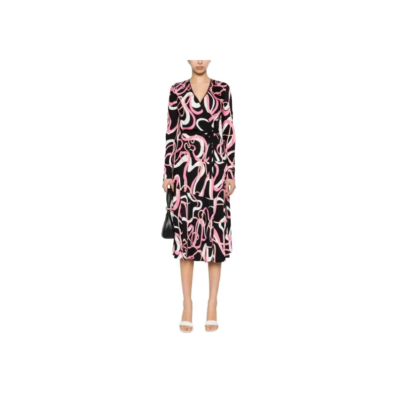DVF Diane Von Furstenberg SS24 Long-Sleeved Dresses Women's Black-2