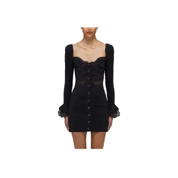 Self portrait Long Sleeved Dresses Women's Black