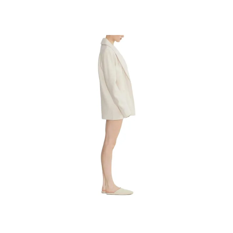 ARITZIA FW24 The Group By Babaton Shawl Merino Wool Below-Bum Jacket Coats Women's Heather Bone-4