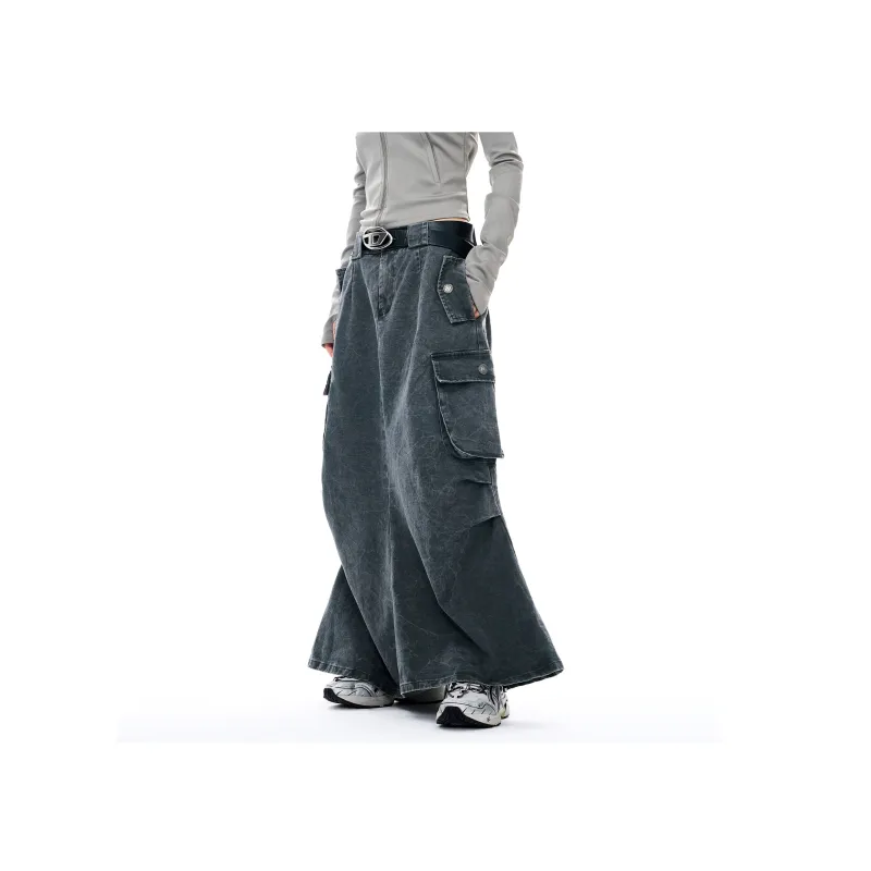 BJHG Denim Long Skirts Women's Dusty Gray-3