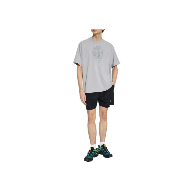 STONE ISLAND Logo Patch Elasticated Waist Shorts-3