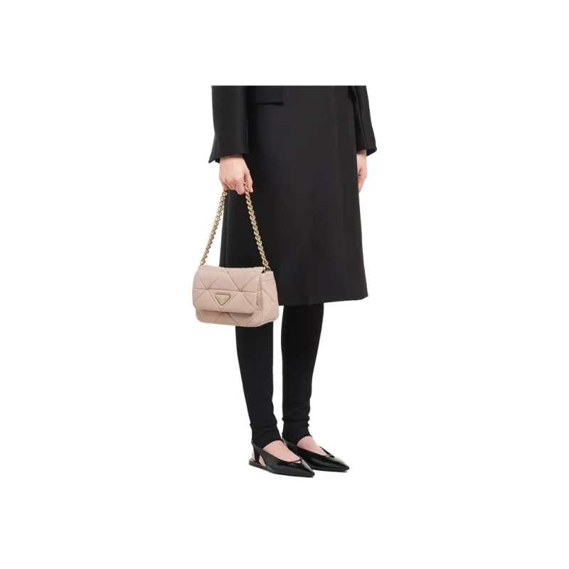 PRADA Soft Sheep Leather Handbag Shoulder Bag Women's Pink-4
