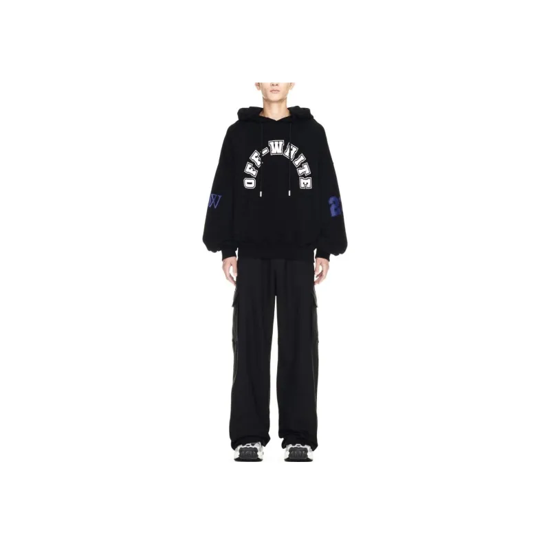 OFF WHITE Football print Cotton Hoodie-1