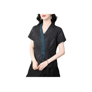 Yi Mengyuan Silk T shirt Women's Black
