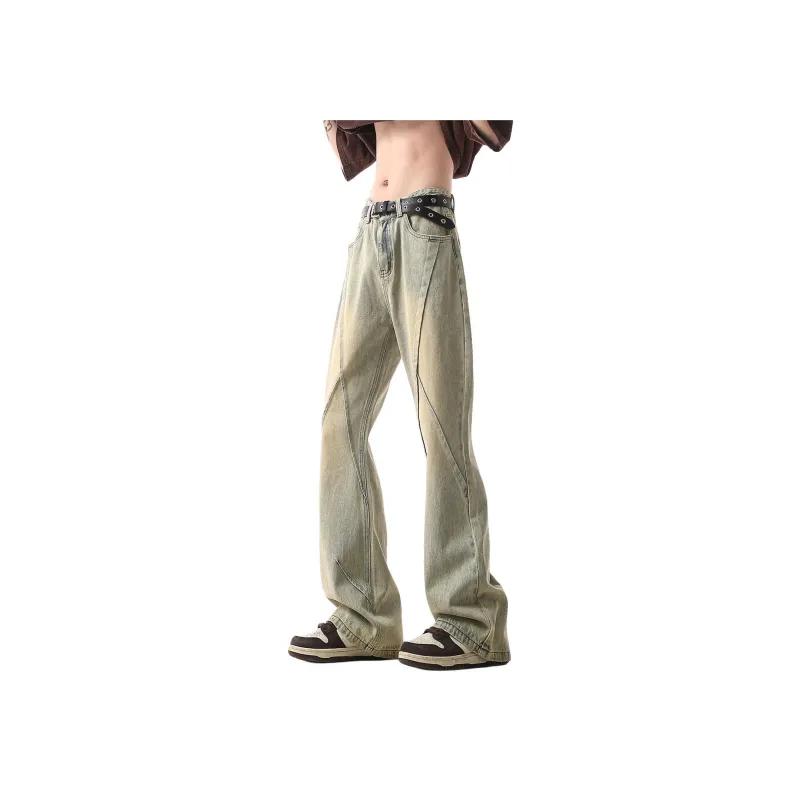 HUANQIU Jeans Luxury Streetwear Trendy Gradient Casual Pants Unisex-0