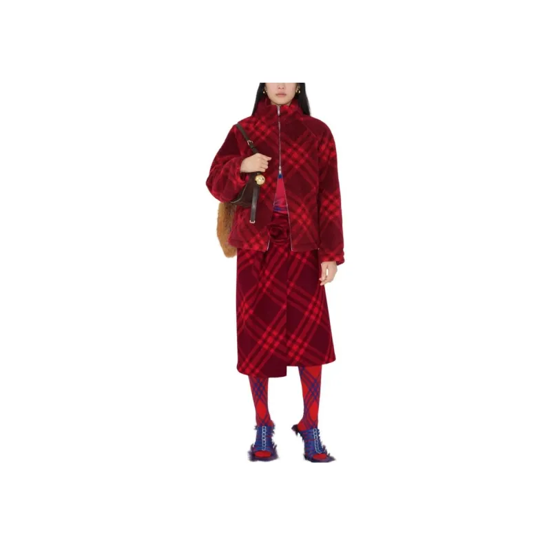Burberry Checked Reversible Fleece Bomber Jacket-2