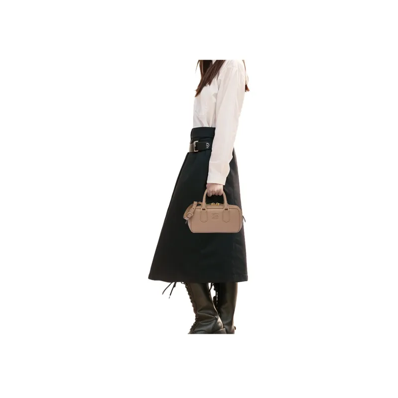 MIU MIU Leather Shoulder Bag, Crossbody Bag, Handbag Women's Cameo Brown-5