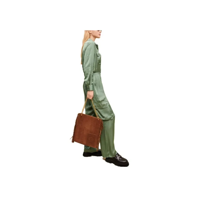 Maje Satin finish Wide leg Jumpsuit-1