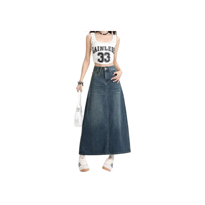 Kazakhstan Denim Long Skirt Women's-4