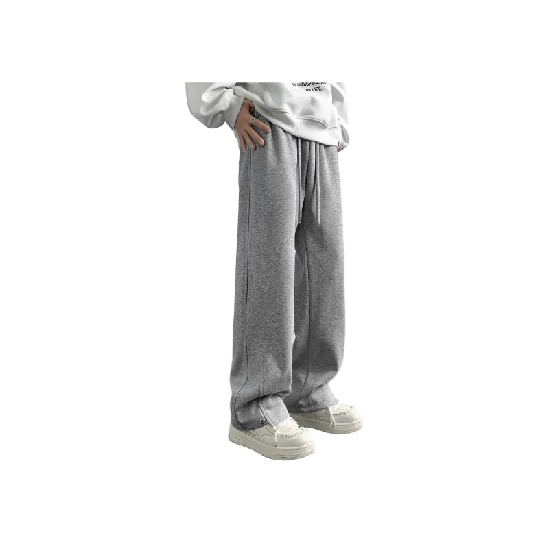 AMBER LIGHT Casual Pants Unisex Light Gray-1