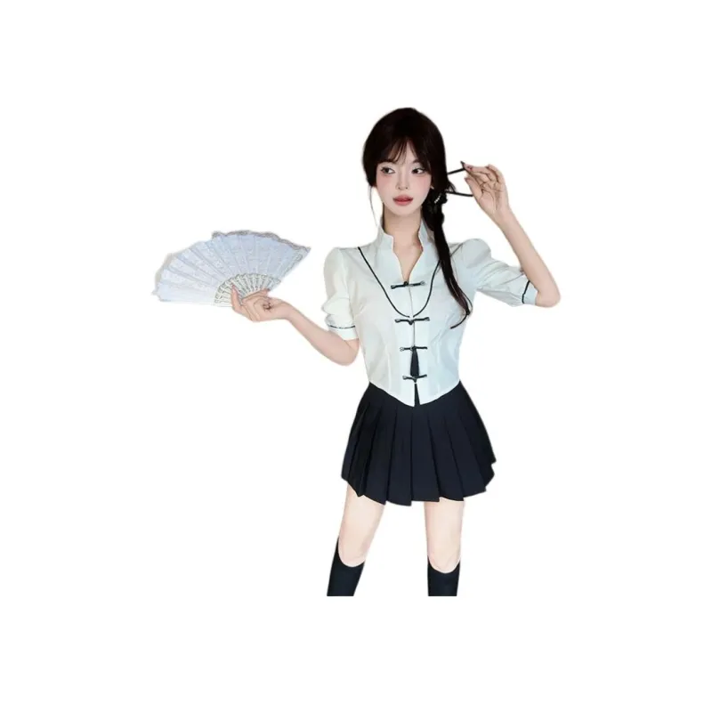 Mu Xiao Xin Two Piece Skirt Sets Women's-0