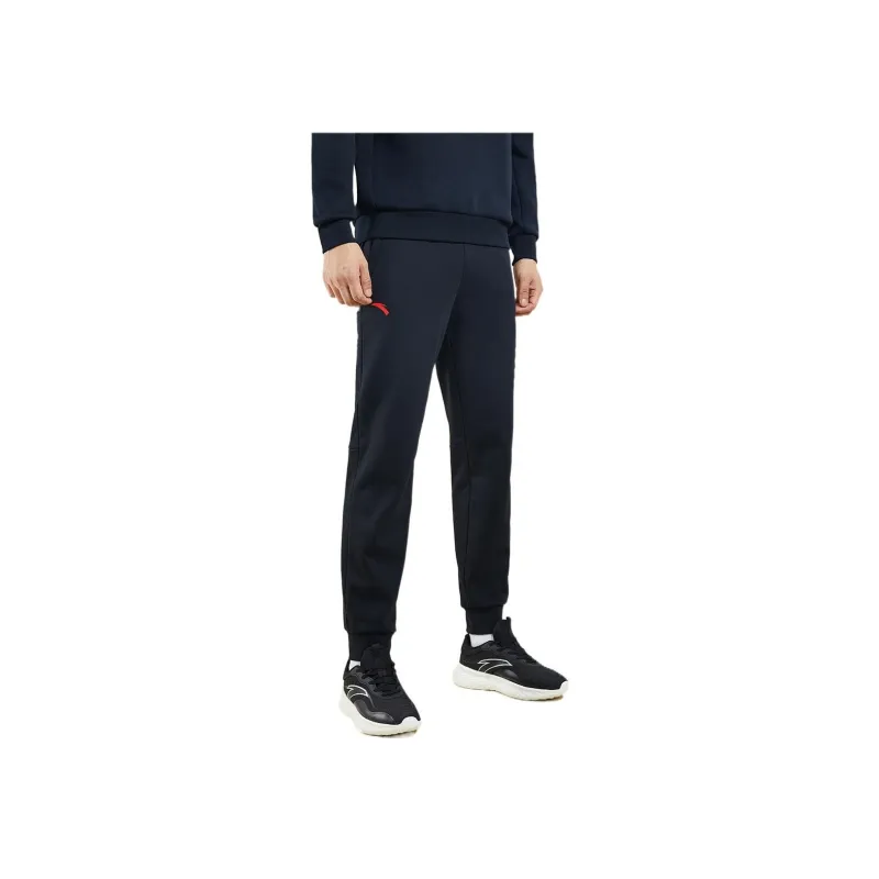Anta Variety Training Collection Knitted Sports Pants Men's Black-2