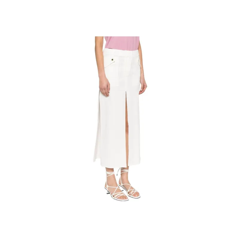 PINKO Draped Multi slit Maxi Skirt-4