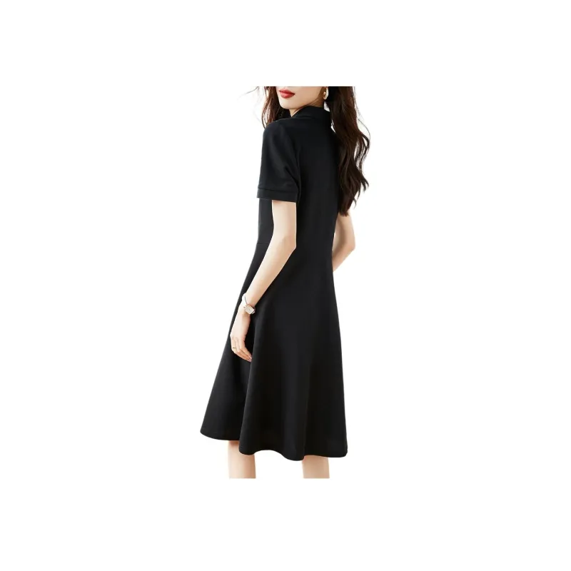 Mo Han Yi Mei Short Sleeved Dress Women's Black-1