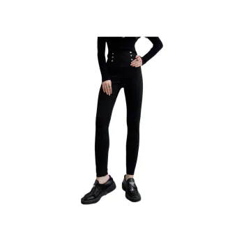 ELF SACK Casual Pants Women's Urban Chic Style Black