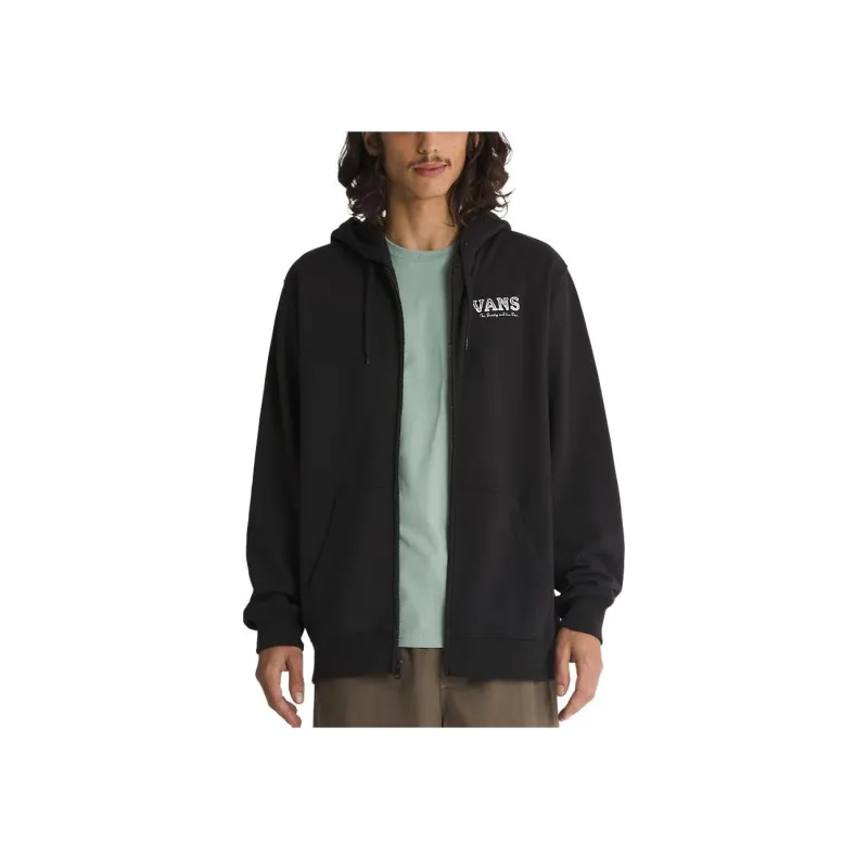 Vans Rose Rosette Full Zip Hoodie Jackets Coats Men's Black-2