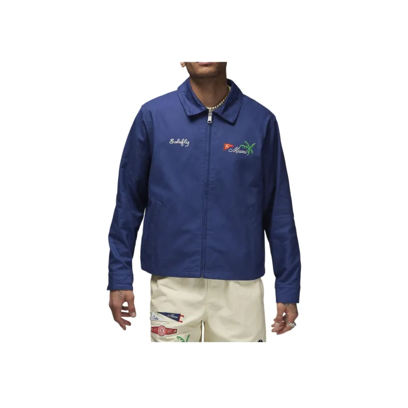 Jordan X SoleFly Jackets Coats Asia Version Men's Blue-3