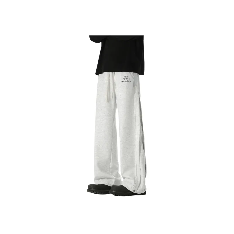 FASTFISH Casual Pants Unisex White Heather Gray-5