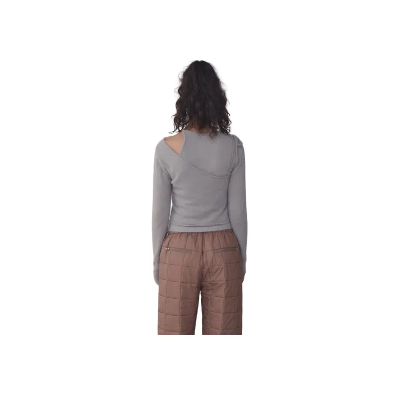 Rest&Recreation UNBALANCE LAYERED KNIT TOP Casual Suit Women's Gray/Gray-6