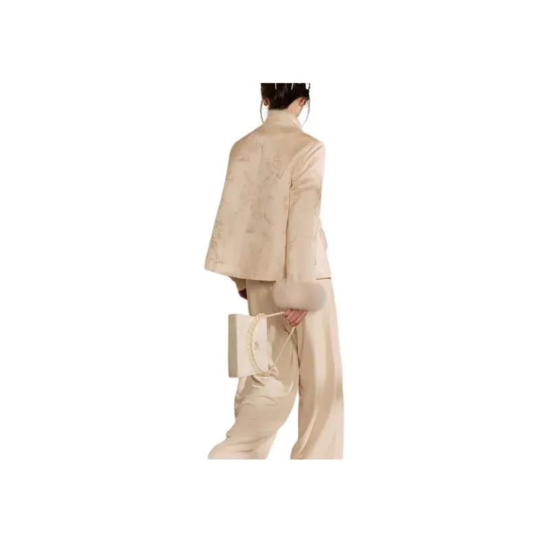 QIAOYUHUAZUN Casual Suit Women's Apricot-1