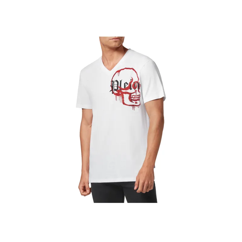 PHILIPP PLEIN V neck Logo T shirt-1