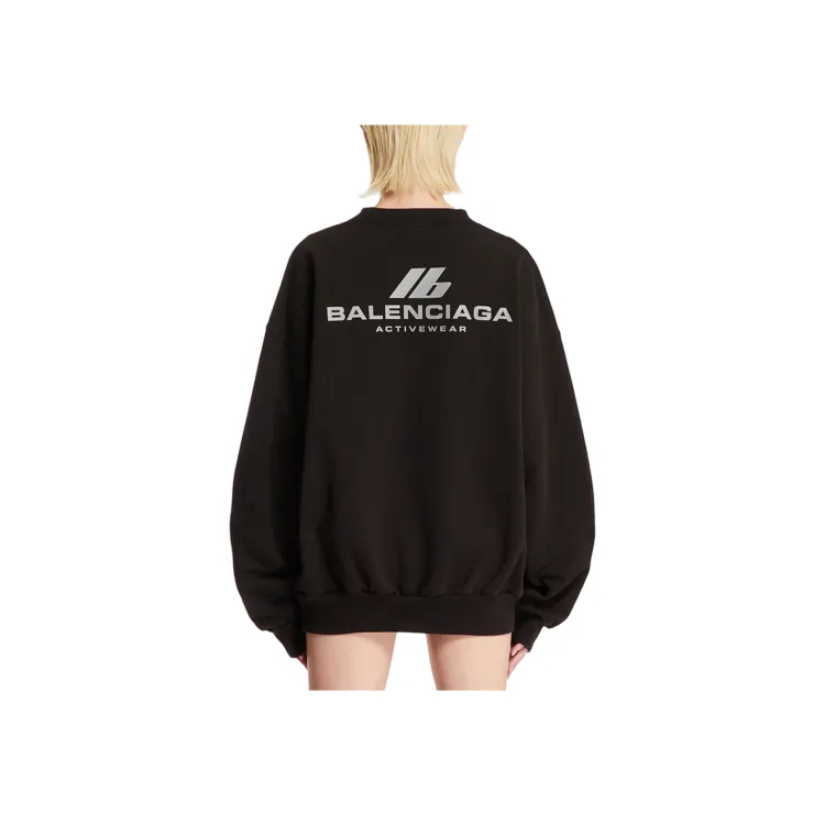 【国内発送関税込】【BALENCIAGA】Activewear sweatshirt Balenciaga Logo Printed Crewneck Activewear Sweatshirt - POIZON