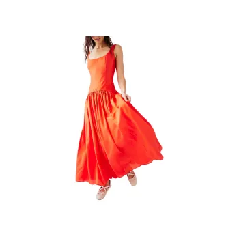 FREE PEOPLE Hutch The Ridge Dress Slip Dresses Women's Tangerine/Saffron