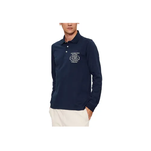 AERONAUTICA MILITARE 마린 블루 남성 폴로 셔츠