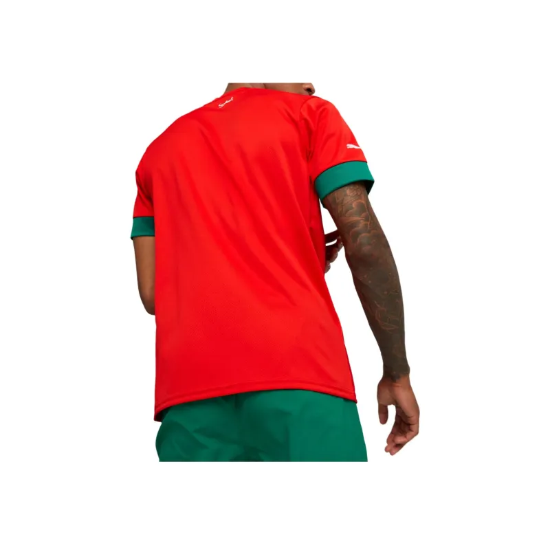 PUMA Morocco Home Qatar 2022 World Cup Soccer Jerseys Fan Edition Morocco Home Men's Red-3