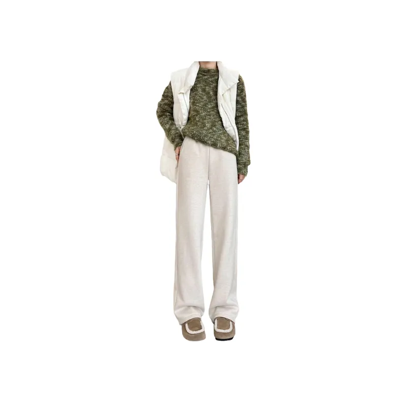 Lulupeach Casual Pants Women's Beige Apricot-1