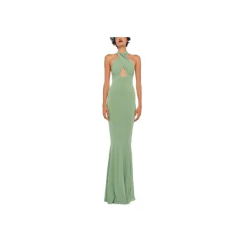 NORMA KAMALI Cross halter Fishtail Gown