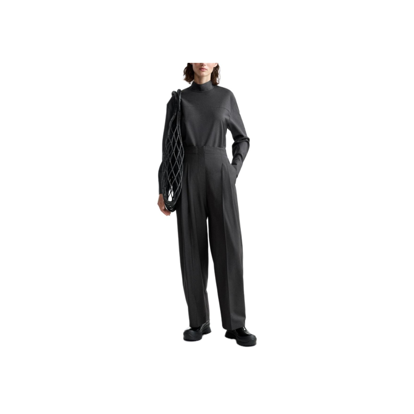 Studio Nicholson X ZARA Suit Trousers Women's Dark Gray - POIZON