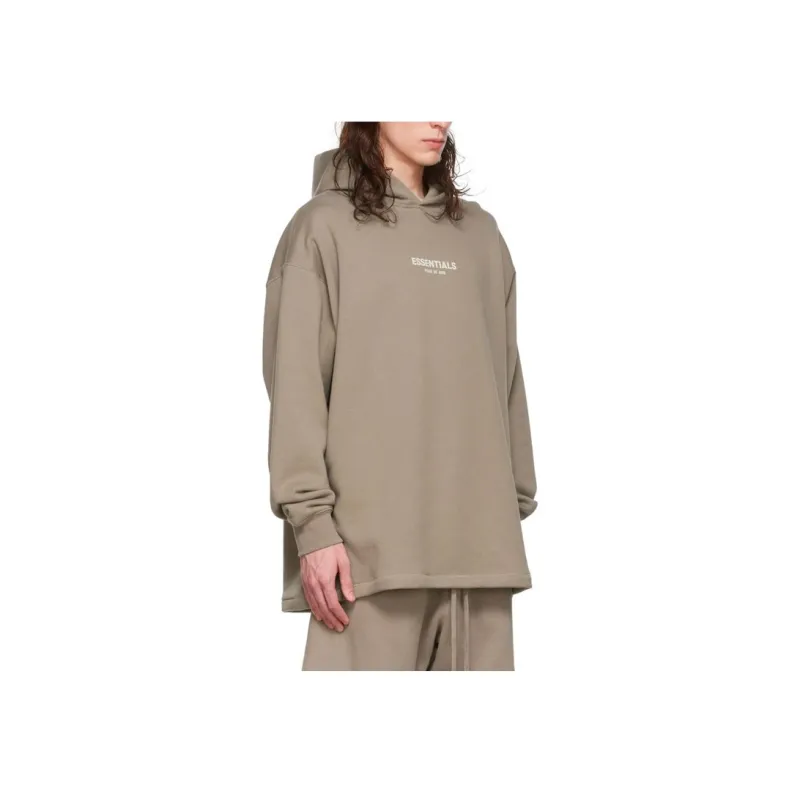 Fear Of God Essentials FW22 Taupe cotton hoodie Desert Taupe Sweatshirt Men's Umber-3