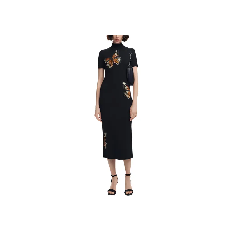 Desigual Short Sleeved Dress Women's Black-0