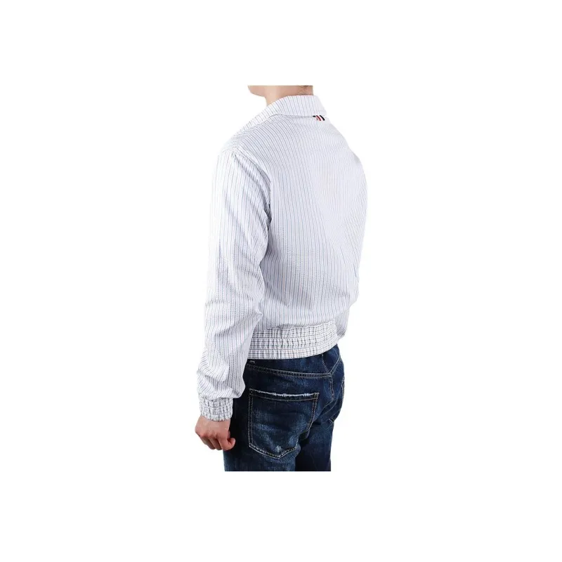 THOM BROWNE Striped Drawstring Waistband Shirt Jacket-5