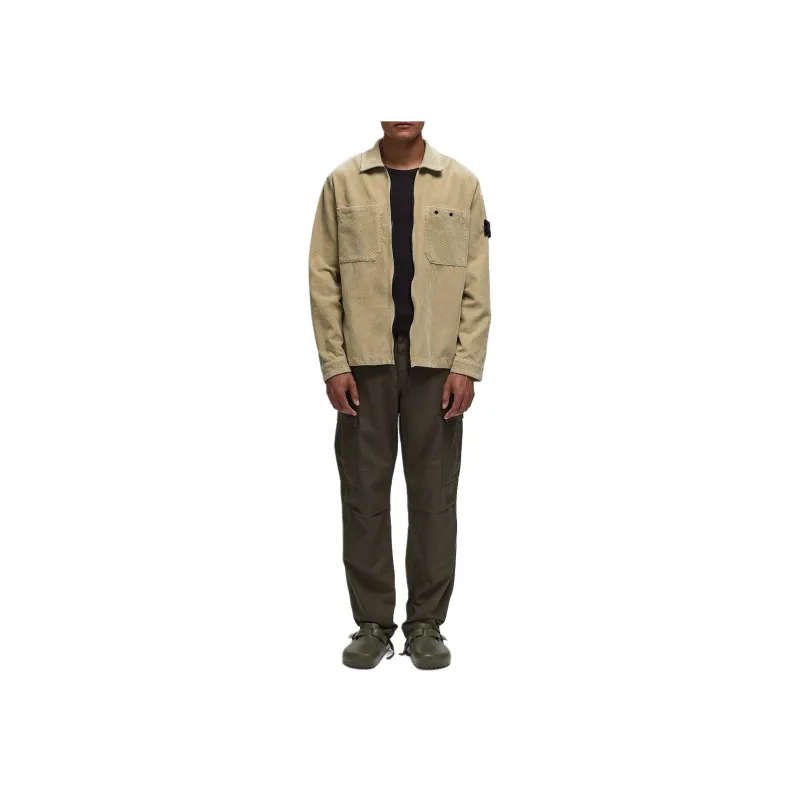 STONE ISLAND Logo Patch Corduroy Overshirt-1