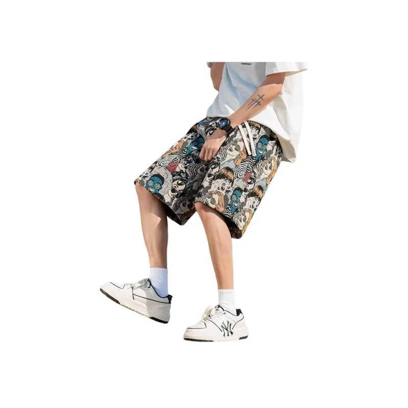 JIMI&JONS Casual Shorts Unisex Embroidery Figure-0