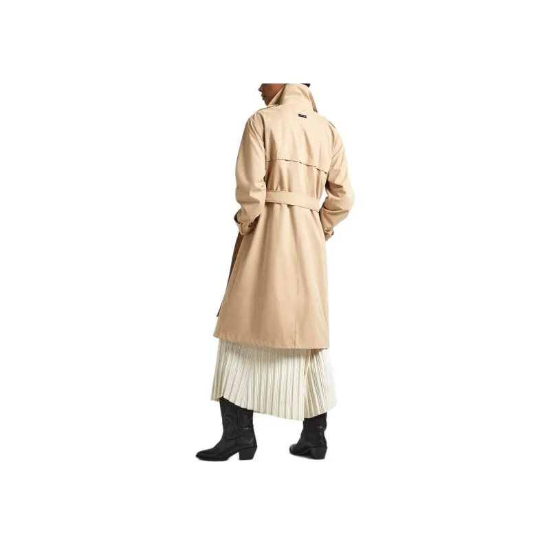 Pepe Jeans Classic Trench Coat With Belt Coat Women's Khaki-4