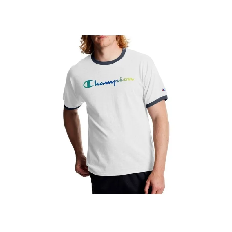 Champion Crew Neck Fitted Straight Short Sleeved T Shirt US Version Unisex White-3