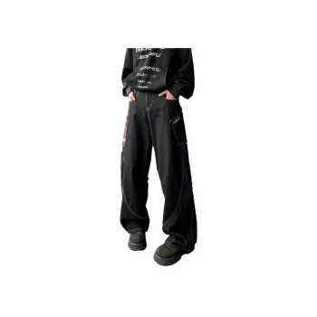 QOTRIOCK Jeans Men Black